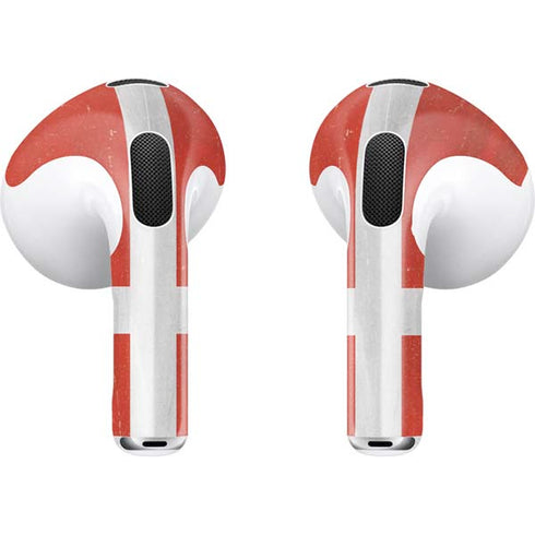 Denmark Flag Distressed Apple AirPods (3rd Gen 2021) Skin